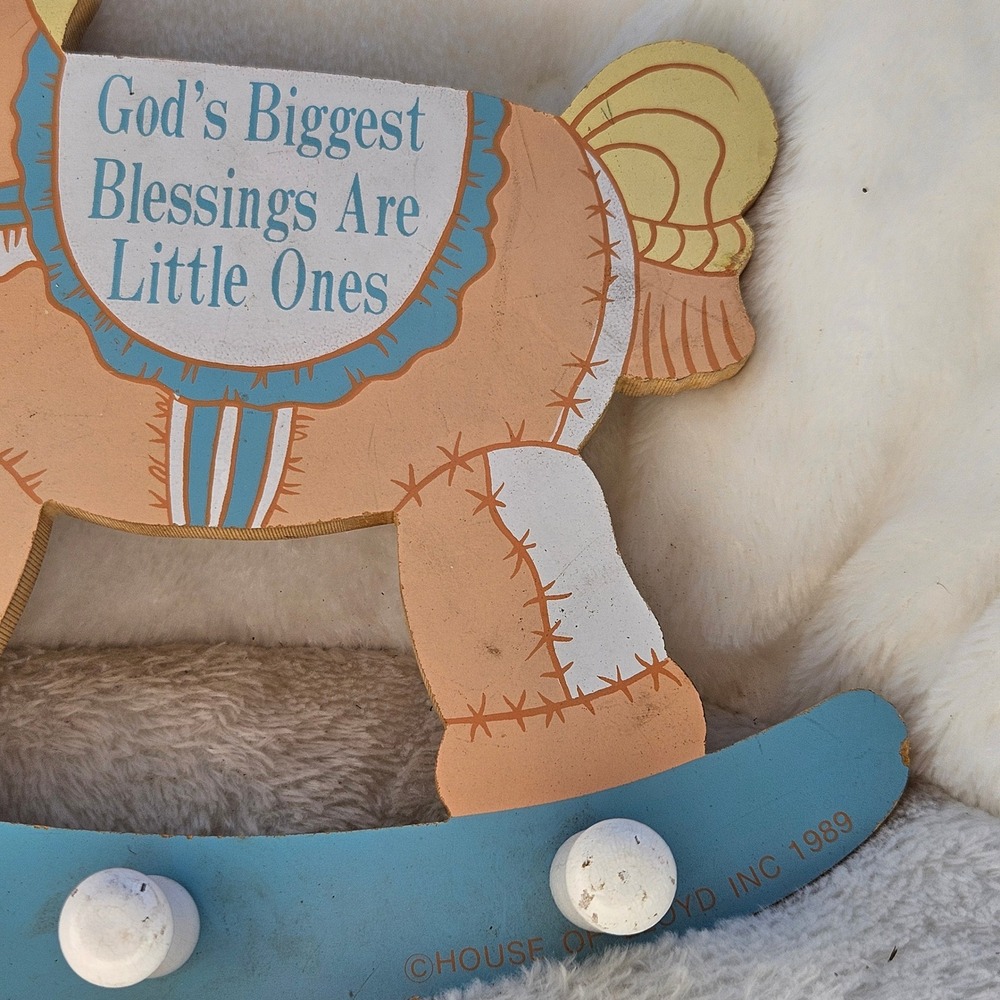 Vintage Rocking Horse Wall Decor‎ God's Biggest Blessings Are Little Ones baby - Picture 4 of 10